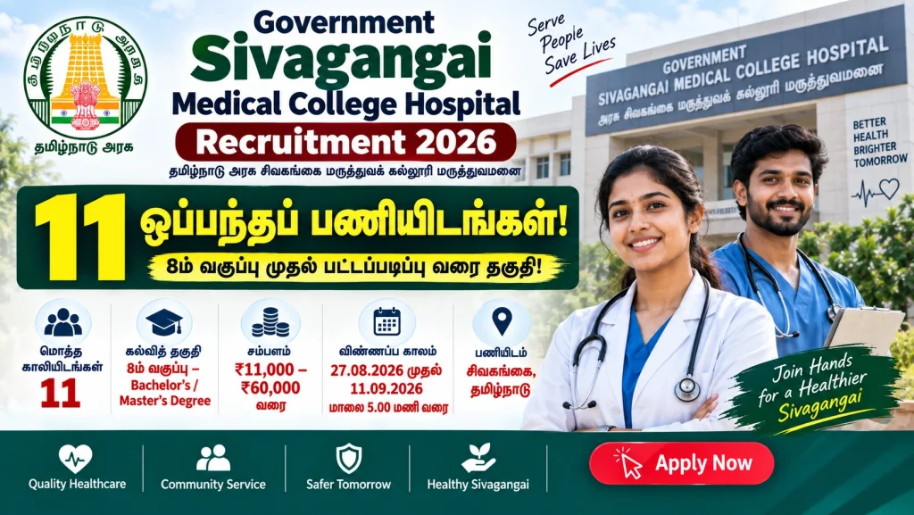 Government Sivaganga Medical College Hospital Recruitment 2026 – 11 Vacancies